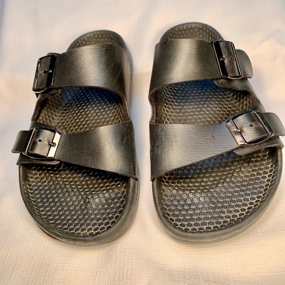 Birkenstock Sandals Black Women’s or Men ‘s Open toe 2 straps Made in Germany 8L - Picture 5 of 6